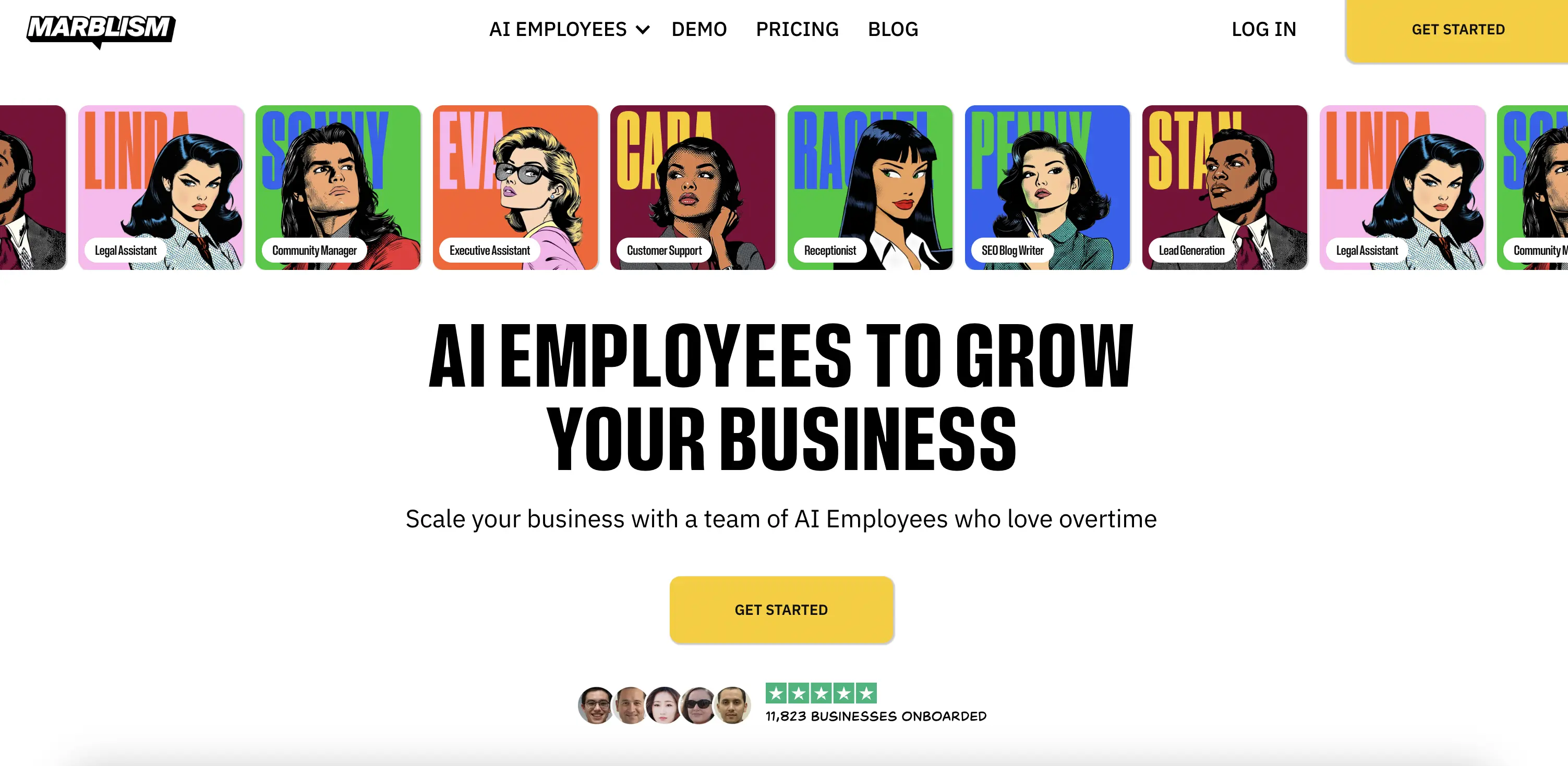 Marblism landing page